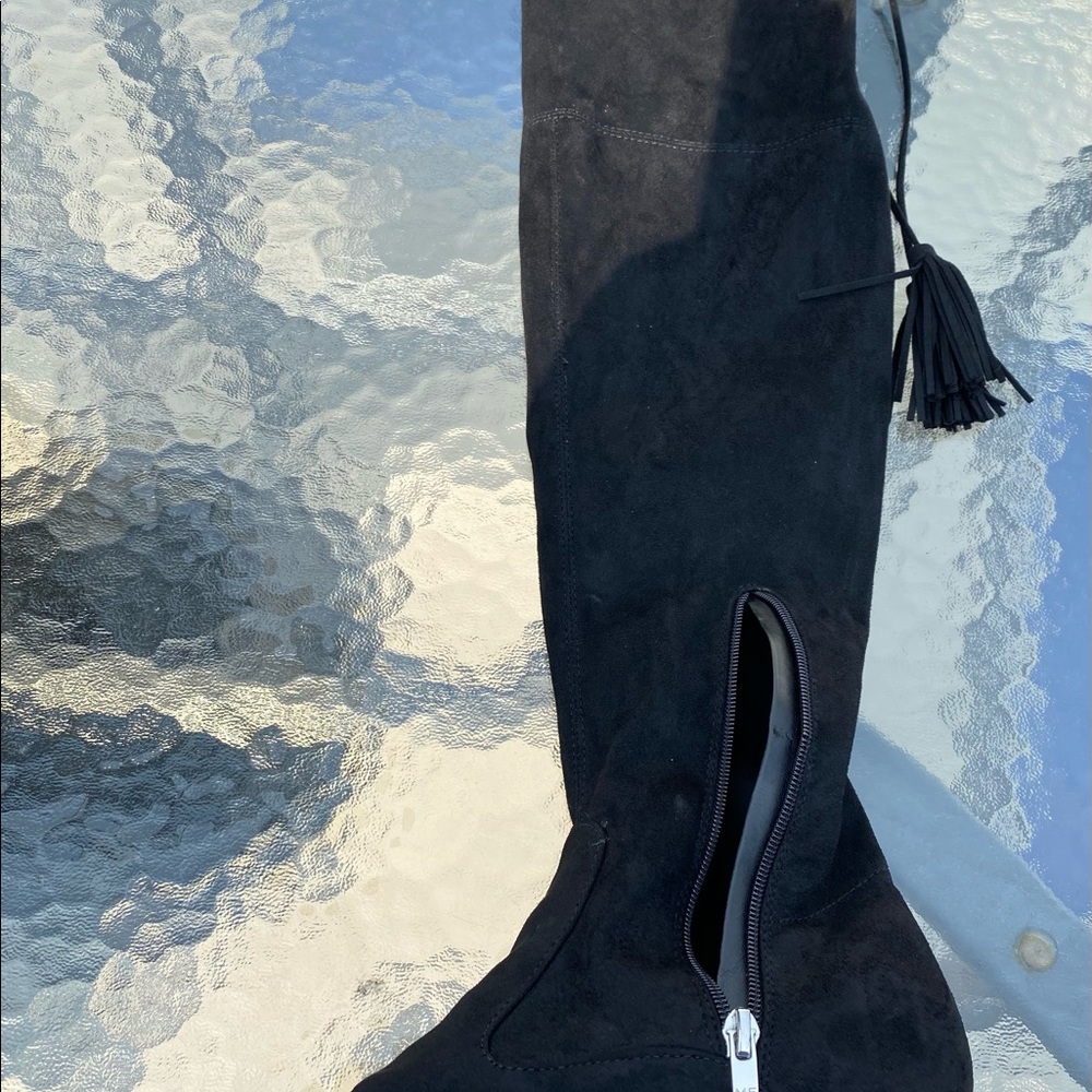 Marc Fisher Over The Knee Faux Suede Boots w/ties - Picture 12 of 16